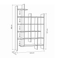 Manco Megapap melamine bookcase in anthracite color 122x25,5x188cm.