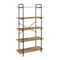Βιβλιοθήκη μεταλλική - MDF χρώμα μαύρο - sonoma 80x34x144εκ.