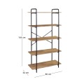Βιβλιοθήκη μεταλλική - MDF χρώμα μαύρο - sonoma 80x34x144εκ.