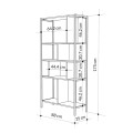 Midi Megapap melamine bookcase in silky black - sapphire oak color 88x35x175cm.