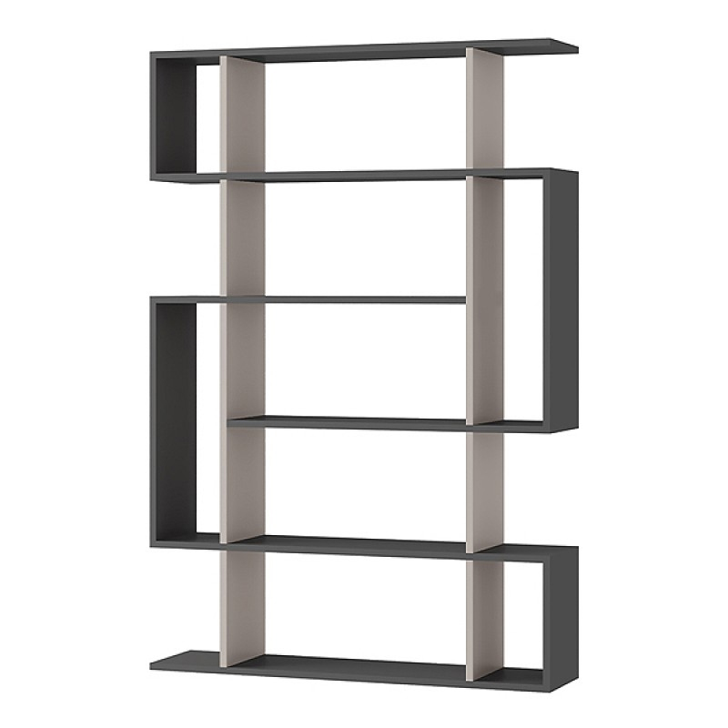 Mito Megapap melamine bookcase in light mocha - anthracite color 108x25x161cm.