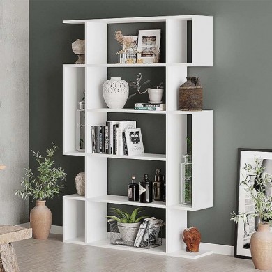 Mito Megapap melamine bookcase in white color 108x25x161cm.