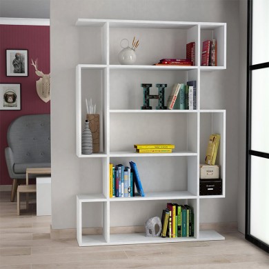Mito Megapap melamine bookcase in white color 108x25x161cm.