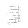 Mito Megapap melamine bookcase in antique white/retro grey color 108x25x161cm.