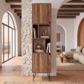Norma Megapap melamine bookcase in walnut color 45x35x184cm.