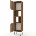 Norma Megapap melamine bookcase in walnut color 45x35x184cm.