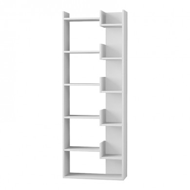 Oppa Megapap melamine bookcase in white color 60x22x162cm.