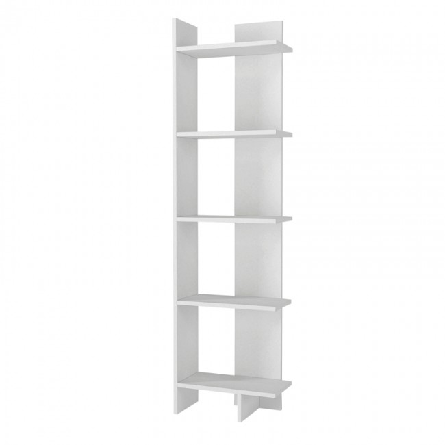 Βιβλιοθήκη Perla Megapap χρώμα λευκό 48x22x170εκ.