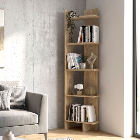 Βιβλιοθήκη Perla Megapap χρώμα sepet oak 48x22x170εκ.