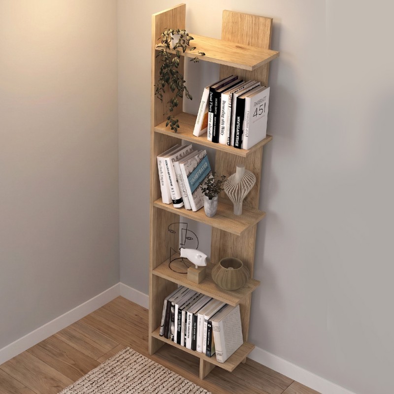 Βιβλιοθήκη Perla Megapap χρώμα sepet oak 48x22x170εκ.