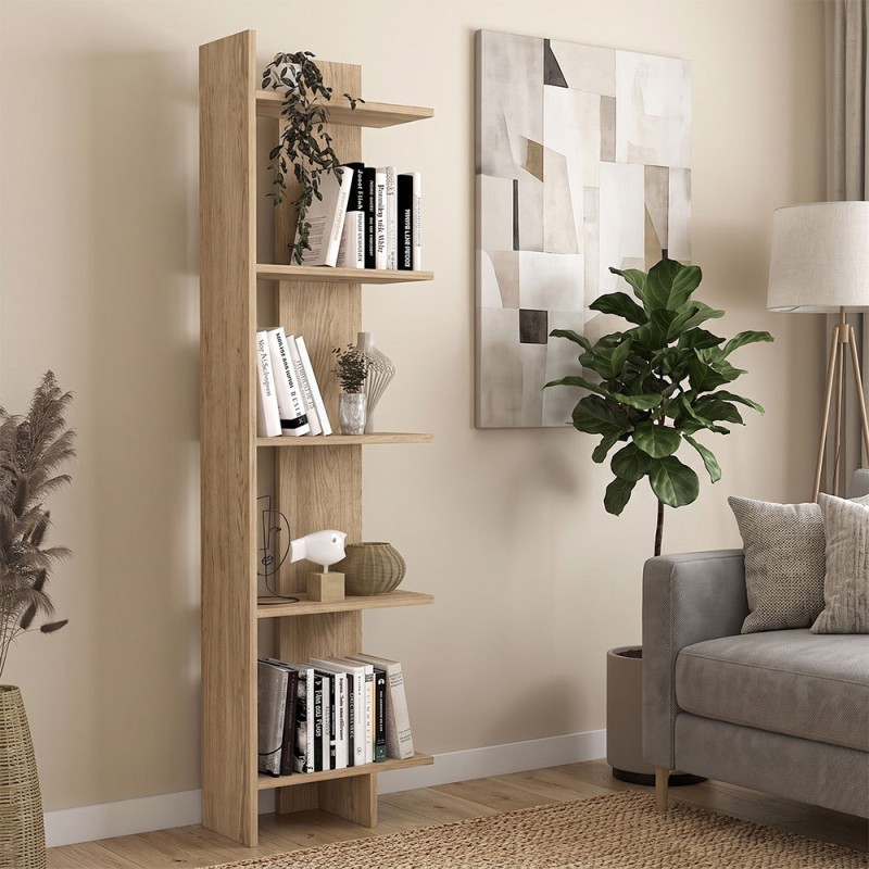 Βιβλιοθήκη Perla Megapap χρώμα sepet oak 48x22x170εκ.