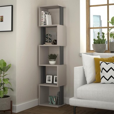 Piri Megapap melamine bookcase in light mocha - anthracite color 35x30x161cm.