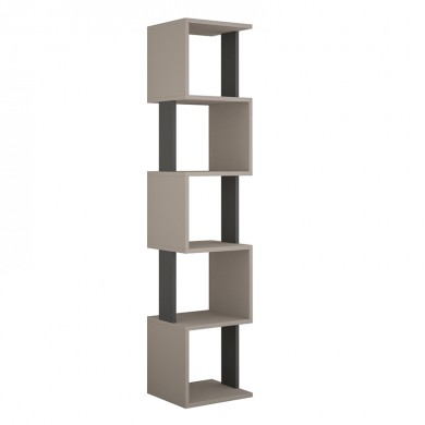 Piri Megapap melamine bookcase in light mocha - anthracite color 35x30x161cm.