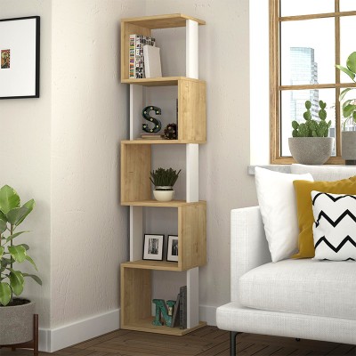 Βιβλιοθήκη Piri Megapap χρώμα sapphire oak/λευκό 35x30x161εκ.