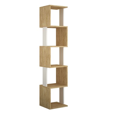 Βιβλιοθήκη Piri Megapap χρώμα sapphire oak/λευκό 35x30x161εκ.