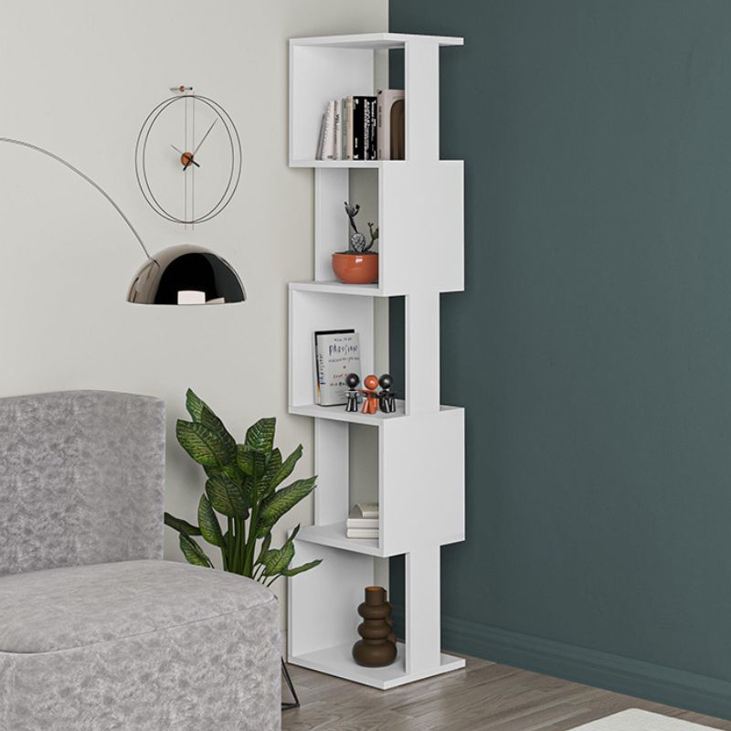 Piri Megapap melamine bookcase in white color 35x30x161cm.
