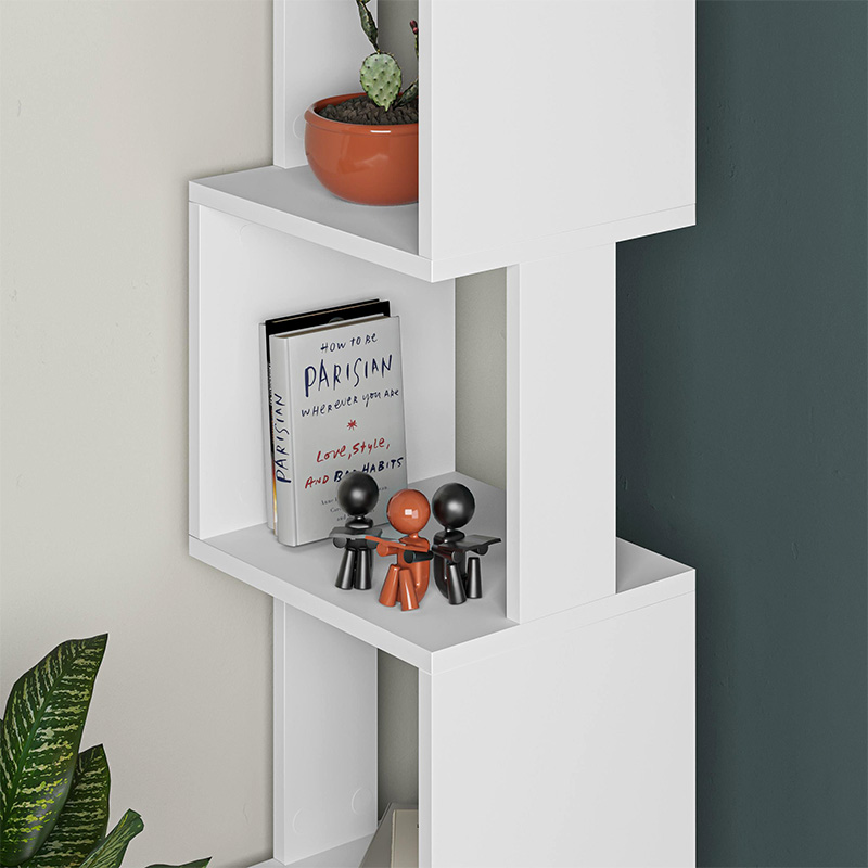 Piri Megapap melamine bookcase in white color 35x30x161cm.