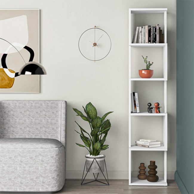 Βιβλιοθήκη Piri Megapap χρώμα λευκό 35x30x161εκ.