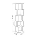 Piri Megapap melamine bookcase in white color 35x30x161cm.