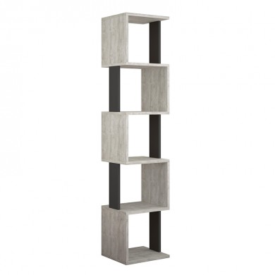 Piri Megapap melamine bookcase in ancient white - anthracite color 35x30x161cm.