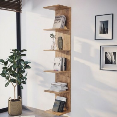 Ogden Megapap melamine bookcase in pine oak color 34,5x30x180cm.