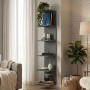 Silver Megapap melamine wall bookcase in anthracite color 34.6x31.5x180cm.