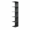 Silver Megapap melamine wall bookcase in anthracite color 34.6x31.5x180cm.