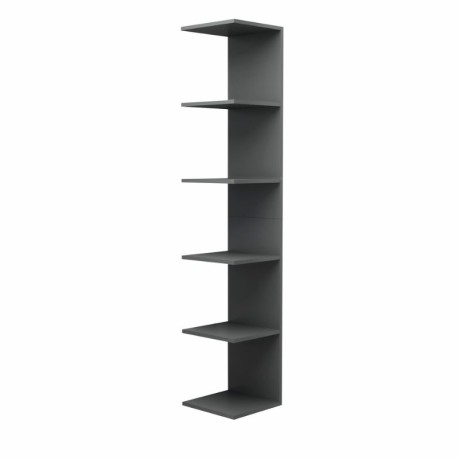 Silver Megapap melamine wall bookcase in anthracite color 34.6x31.5x180cm.