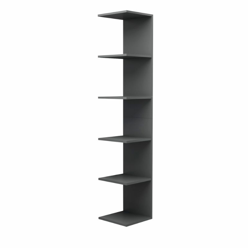 Silver Megapap melamine wall bookcase in anthracite color 34.6x31.5x180cm.