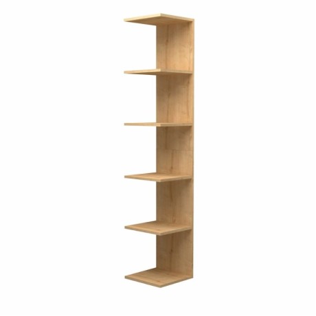 Silver Megapap melamine wall bookcase in oak color 34.6x31.5x180cm.