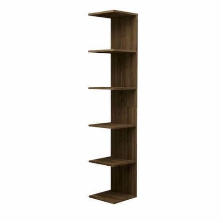 Silver Megapap melamine wall bookcase in walnut color 34.6x31.5x180cm.