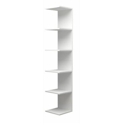Βιβλιοθήκη - Ραφιέρα τοίχου Silver Megapap χρώμα λευκό 34,6x31,5x180εκ.