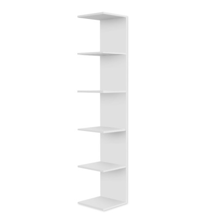 Silver Megapap melamine wall bookcase in white color 34.6x31.5x180cm.
