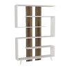 Rain Megapap melamine bookcase in white - walnut color 120x19,5x162cm.
