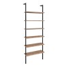 Madison Megapap metal - melamine wall bookcase in black - pine oak color 60x20x183cm.