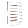 Madison Megapap metal - melamine wall bookcase in black - pine oak color 60x20x183cm.