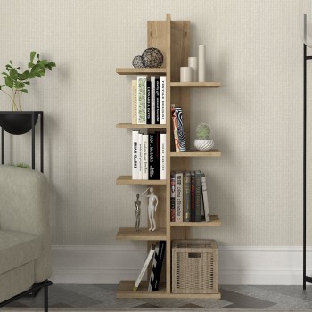 Βιβλιοθήκη Tree Megapap χρώμα sapphire oak 45x21,4x121,8εκ. Βιβλιοθήκη Tree Megapap χρώμα sapphire oak 45x21,4x121,8εκ.