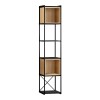 Vale Mini Megapap melamine bookcase in silky black - sapphire oak color 36.2x39x179cm.
