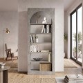 Βιβλιοθήκη Voila Megapap χρώμα γκρι σκυροδέματος 74x35x180εκ.