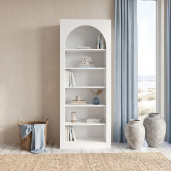 Βιβλιοθήκη Voila Megapap χρώμα λευκό 74x35x180εκ.