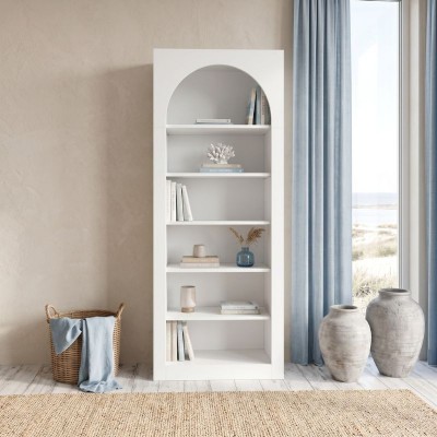 Βιβλιοθήκη Voila Megapap χρώμα λευκό 74x35x180εκ.