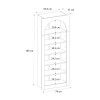 Βιβλιοθήκη Voila Megapap χρώμα λευκό 74x35x180εκ.
