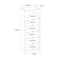 Voila melamine bookcase in white color 74x35x180cm.