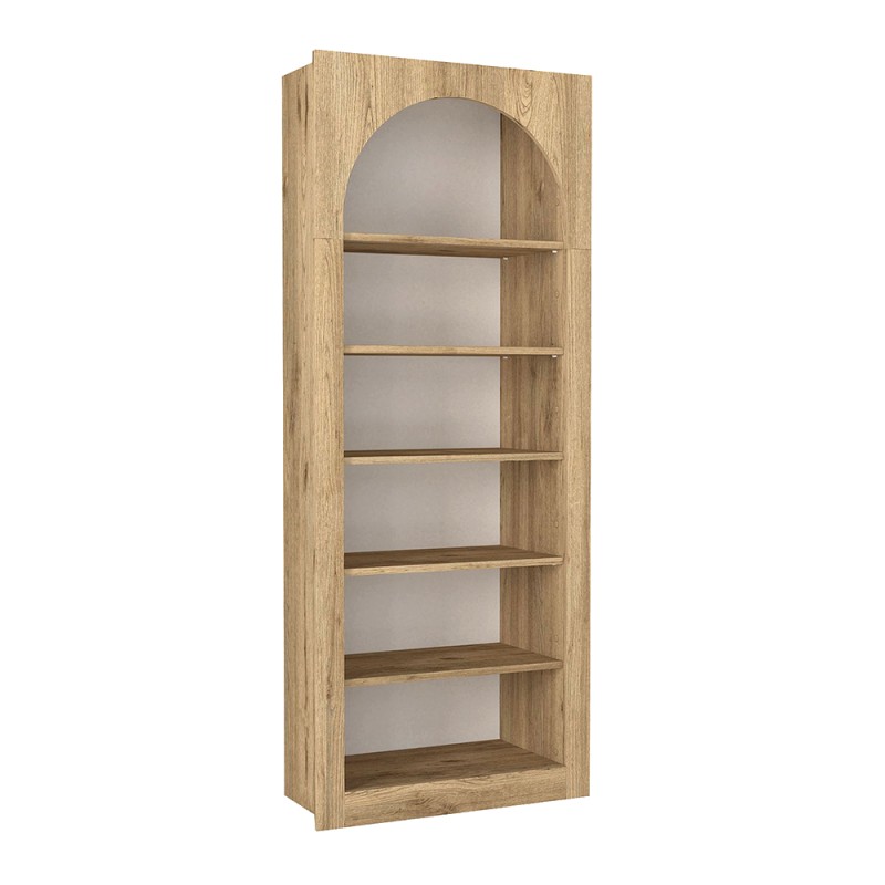 Βιβλιοθήκη Voila Megapap χρώμα sepet oak 74x35x180εκ.