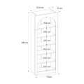 Βιβλιοθήκη Voila Megapap χρώμα sepet oak 74x35x180εκ.