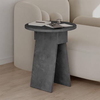 Βοηθητικό τραπεζάκι Chen Megapap χρώμα γκρι ρετρό Φ42x50εκ.