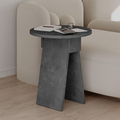 Βοηθητικό τραπεζάκι Chen Megapap χρώμα γκρι ρετρό Φ42x50εκ.