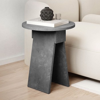 Βοηθητικό τραπεζάκι Chen Megapap χρώμα γκρι ρετρό Φ42x50εκ. Βοηθητικό τραπεζάκι Chen Megapap χρώμα γκρι ρετρό Φ42x50εκ.