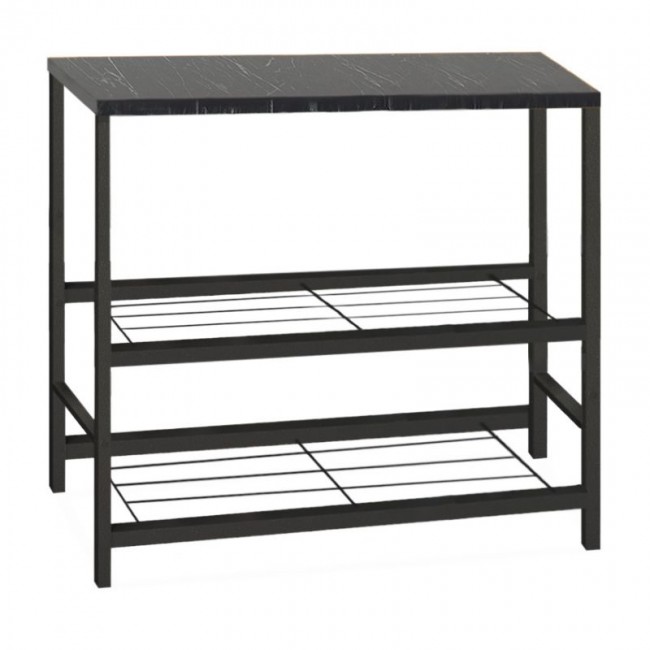 Mulligan Megapap metallic - melamine side table  in black - marble effect color 80x40x80cm.