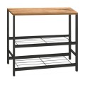 Mulligan Megapap metallic - melamine side table  in black - pine oak color 80x40x80cm.